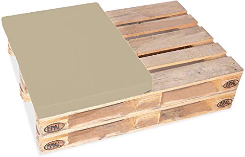 TexDeko Halbes Palettenkissen 60x80x12cm Loungekissen wasserabweisend waschbar Palettenpolster Made in EU (Sand) Cover