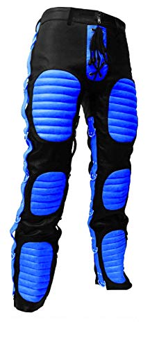 Mens Real Cow Leather Pants Heavy Duty Bondage Pants Jeans BLUF Gay Trouser3