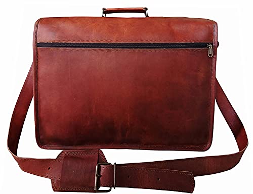 Cuero VC2563 18 Inch Vintage Handmade Leather Travel Messenger Office Crossbody Bag Laptop Briefcase Computer College Satchel Bag thumb #2