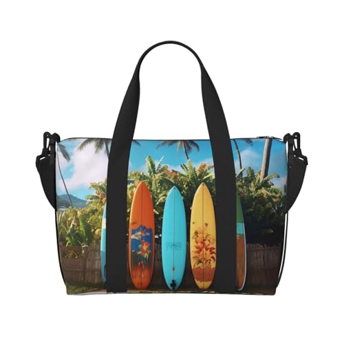 Travel-Duffle-Bag-Surfs-up-Surfboard-Gym-Bags-Waterproof-Travel-Bags-Carry-On-Weekender-Bag-for-Men-Women Travel Duffle Bag Surf's up Surfboard Gym Bags Waterproof Travel Bags Carry On Weekender Bag for Men Women - Image 1