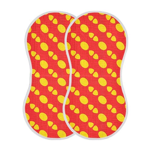 2 Pack Muslin Burp Cloths Fries Red Cotton Baby Burp Cloths Extra Absorbent and Soft Burping Cloth for Newborn Must Haves, Large 22