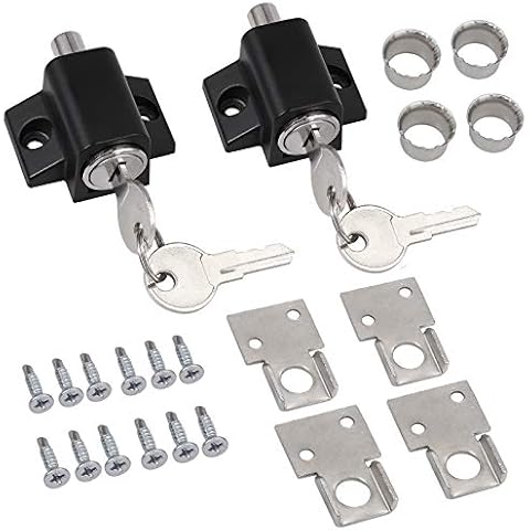 eSynic Sliding Patio Lock, 2Pcs Sliding Patio Lock Sliding Patio Door Latches Set Security Lock Window and Patio Door Window Bolt Sliding Universal Locks-Black Cover