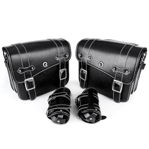 Sacoche de selle en cuir synthétique moto marron pour custom Sportster 883 1200