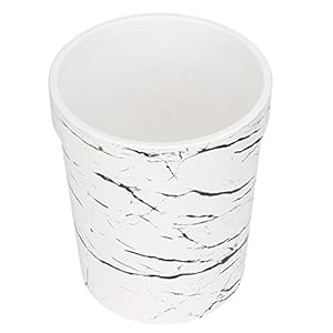 Persen Ring Ontwerp Wit Marmeren Prullenzak Houder Nieuw voor Badkamer Woonkamer (wit, S)