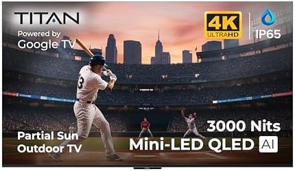 Titan G200 Mini-QLED 75 Inch Outdoor TV, Partial Sun, IP65 Smart ...