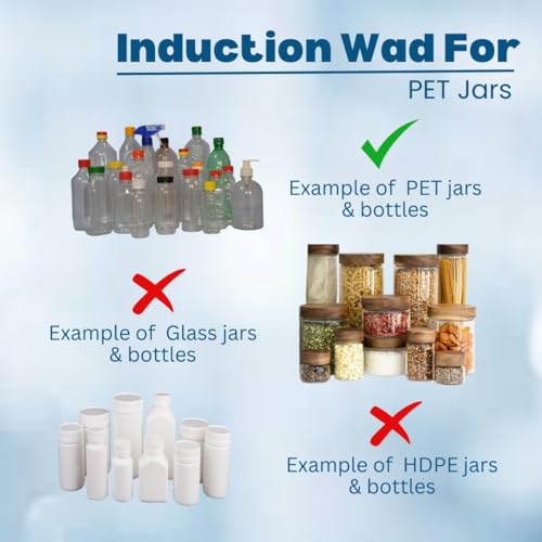 Image of SMART PACK Induction Wad for Packing PET (Transparent) Plastic Jars Bottle | Sealing Wad | Jar Packing Wad | Paperboard with Silver Foil | Two Piece Seal Liner | PET type Size 37MM with 500Piece