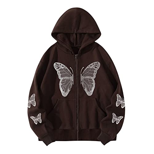 LMSXCT Women Y2K Spider Web Love Heart Hoodies Punk Jacket