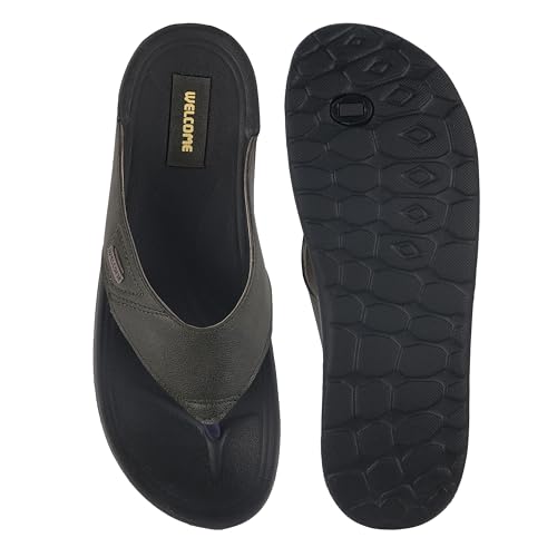 Image of WELCOME Soft Men's Slippers with Cushion FootBed for Adult | Comfortable & Light Weight | Stylish & Anti-Skid | Waterproof & Regular Flip Flops for Gents /Boys