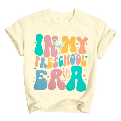 Toddler First Day of School Shirt Boys Girls in My Preschool Era Shirts Cute Graphic Crewneck Short Sleeve Tops