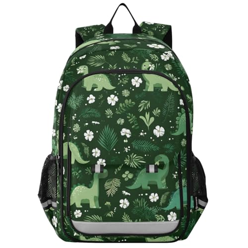 Sac à dos portable enfants dinosaure vert contre le désordre au lycée