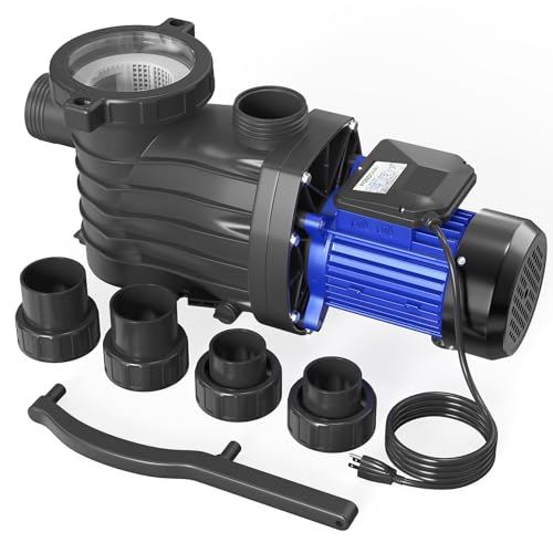 FONDGARI 3HP In/Above Ground Pool Pump 115V 7449GPH Powerful Self Priming
