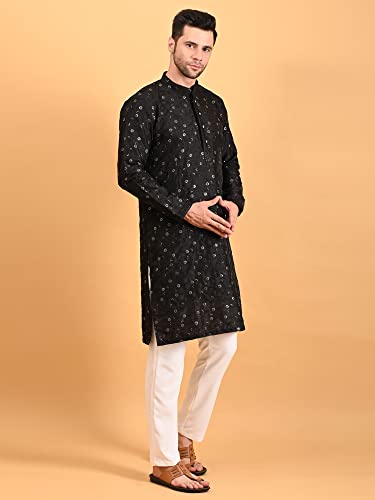 Image of Uri and MacKenzie Embroidery Silk Men's Kurta Pyjama Set