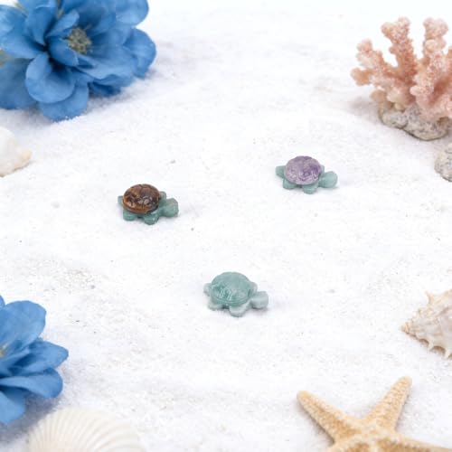 Figurines de Tortugas de Piedra Natural Set 3 Piezas miniatura 4