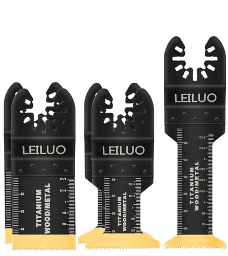 LEILUO 5 Stück Titan Oszillierende Multitool Sägeblätter Universelles Multi-Tool Zubehör für Holz und Nägel Kompatibel mit DeWalt Makita Ryobi und mehr