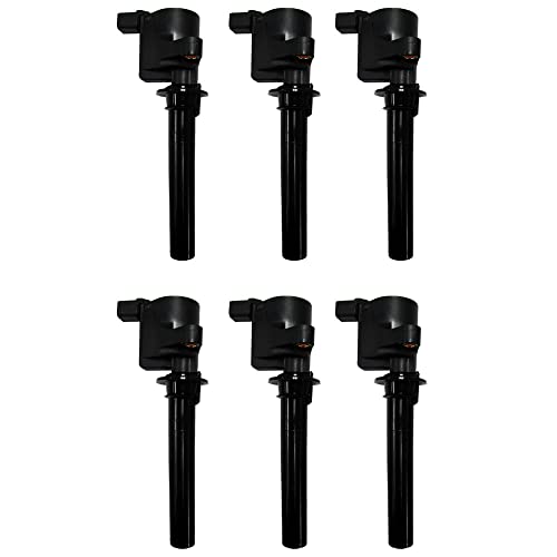 6 OEM Platinum Spark Plugs + 6 ADP Ignition Coils For Ford, Mazda, and Mercury Compare to DG513 DG500 FD502