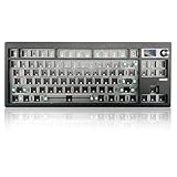 ZMX GMK87 Keyboard Barebones Kit,Gasket Mount Hot Swap PCB Triple Mode BT5.0/2.4G/Type-C Wireless Mechanical Keyboard with Knob VIA-Programmable Custom TFT-Screen RGB DIY Kit(Black)