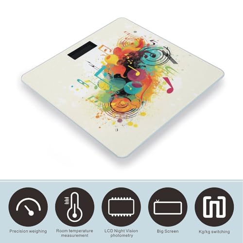 Báscula digital para baño temática música abstrac miniatura 3