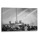 Vintage Black and White Wall Art Nikola Tesla Lab Electricity Poster Canvas Print Bedroom Room Aesthetics Decoration 8x12inch Framed