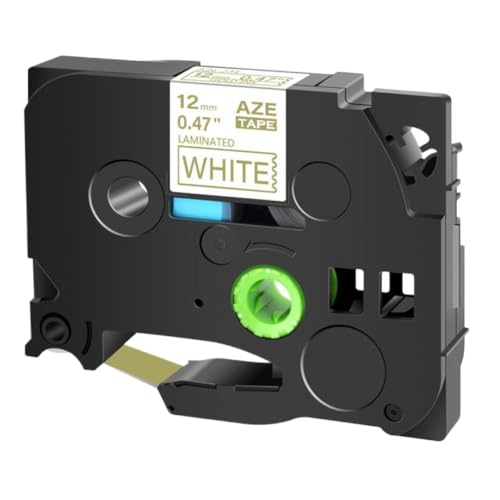 Ruban tze 231 compatible 12mm or sur blanc pour étiqueteuse pt-d210