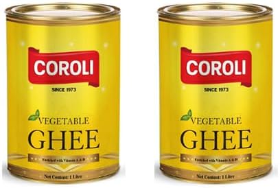Coroli Cooking Oils Vegetable Ghee - Enriched with Vitamin A & D - Healthy - Halal Certified - 1 Liter x 2 - Twin Pack