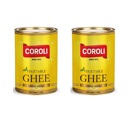 Coroli Cooking Oils Vegetable Ghee - Enriched with Vitamin A & D - Healthy - Halal Certified - 1 Liter x 2 - Twin Pack