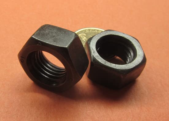 Metric Class 10 Plain Steel Hex Lock Nuts RH M16 x 2 Thread x 24 mm W x 13 mm H 10 Pcs