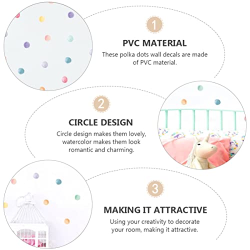 3 Fogli Adesivo da Parete a Pois Colorati