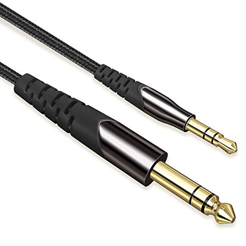 Cable de audio estéreo 6.35mm a 3.5mm de 6 ft negro miniatura 1