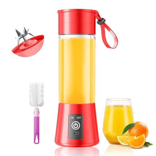 Image of Portable Blender for Smoothies & Shakes - New 380Ml Personal Size Blender Cordless & USB Rechargeable, BAP Free Travel Cup with 6 Blades, Suit for Picnic /Sprots /Office /Gym