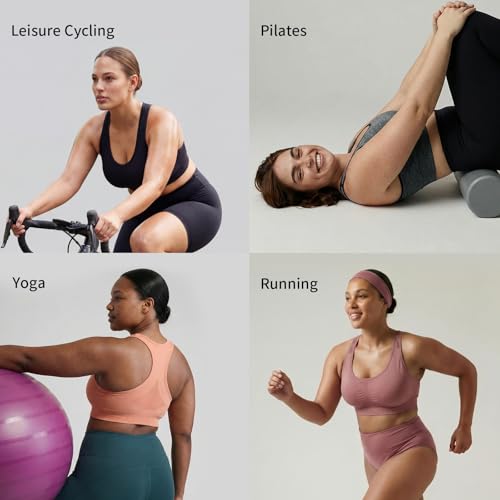 Image of Under Control Plus Size Sport Bras for Women Large Bust Seamless Racerback Padded Yoga Workout Bras Black White Pack 1X-2X-3X