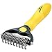 Pawradise Pet Undercoat Rake - 2 Sided Dematting Tool for Dogs and Cats - Safe Grooming & Deshedding Brush - Comb Out Mats & Tangles Easily