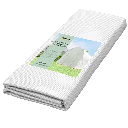 Outsunny Film de serre 4 x 2 m - Imperméable - Avec porte zippée - 8 fenêtres - Protection UV - Film indéchirable en polyéthylène - Bâche tunnel pour...
