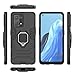 Compatible with Oppo Reno 7 4G Case Kickstand with Tempered Glass Screen Protector [2 Pieces], Hybrid Heavy Duty Armor Dual Layer Anti-Scratch Phone Case Cover, Black