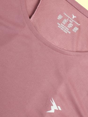 Image of TECHNOSPORT Men's Solid Slim Fit Scoop Neck Sports Innerwear Vest with TECHNOCOOL+ Quick Dry Anti Odour Anti Microbial 2 Way Stretch Soft & Smooth Activewear