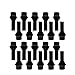 Produktbild 20 Radschrauben Radbolzen schwarz Kegelbund M14x1,25 28mm