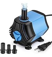 Zacro 2000L/H 40W Wasserpumpe, Tauchpumpe für Aquarium, Springbrunnen, Teiche, Kleine Wasserpumpe...
