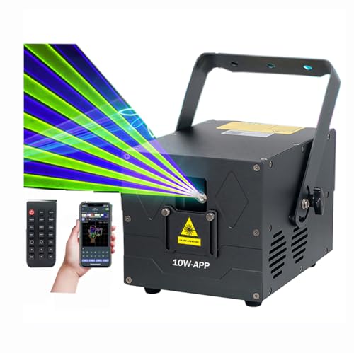 Wonsung 10W RGB Full Color Animation Stage Light DJ Disco Beam Stage Lights with DMX 512 APP for