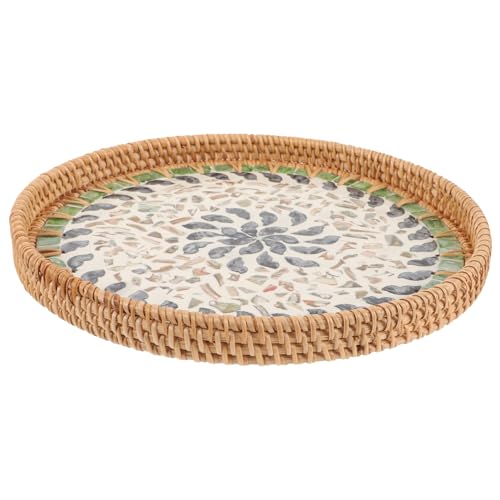 BESPORTBLE Assiette de fruits de la coquille de rotin Plateau de service de cuisine plateau de table basse décoration titulaire d'articles divers corbeille de fruits de fête