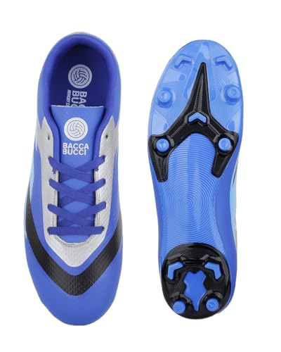 Image of Bacca Bucci Mens inchStrike X inch Firm Ground Football Shoes|Lightweight Soccer Cleats with High-Traction Studs