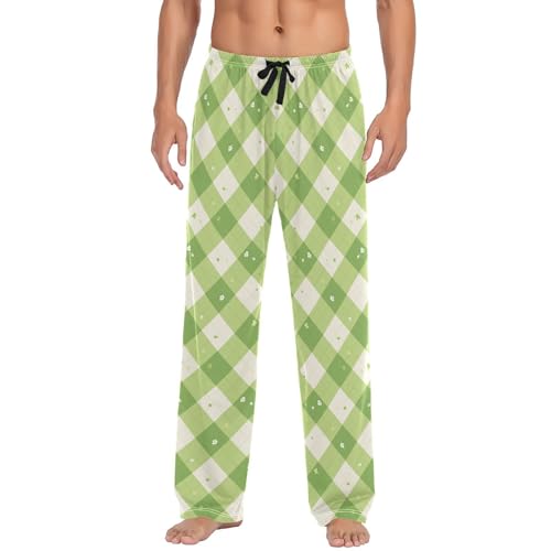 GuoChe Lightweight Pajama Pants For Men Pyjama Pants Mens with pockets for Summer Drawstring Small