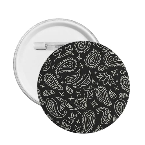 ペイズリー柄 かわいい漫画ボタンバッジ クラスメート用衣服装飾アクセサリー 安全ピン付きクラスメートギフト M