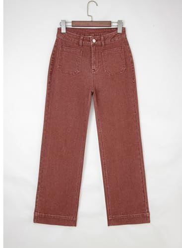 Image of Astylish Women's Wide Leg Jeans High Waisted Denim Pants