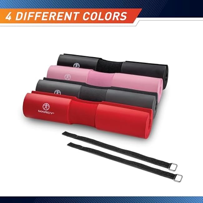 MARCY Barbell Pad, Strength Training Equipment Attachments, Great for Weightlifting, Lunges and Hip Thrusts, Comfortable Foam Sponge Pad Provides Cushion to Neck & Shoulders, Multi-Color Options