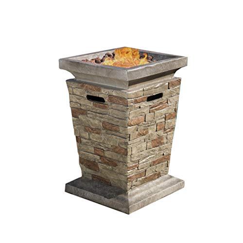 Great Price! Christopher Knight Home Laguna MGO Fire Column - 40,000 BTU, 19.5, Natural Stone