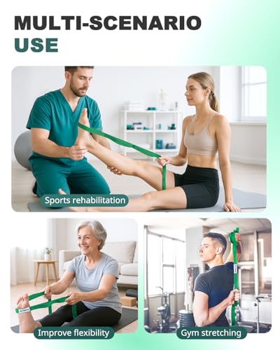 image for Trideer Stretching Strap Yoga Strap for Physical Therapy, 10 Loops Yog