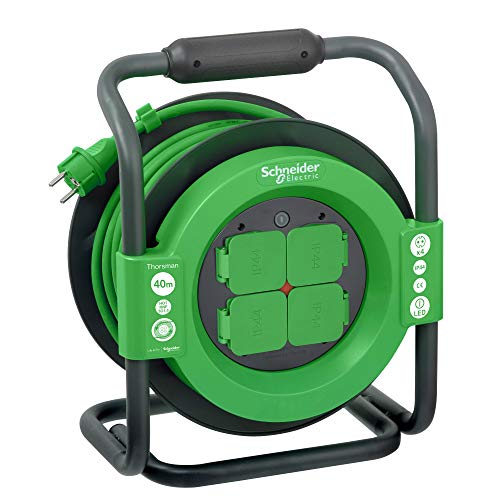 Enrollacable de 40 metros Schneider Electric Thorsman IP44 HO7 RNF para obra