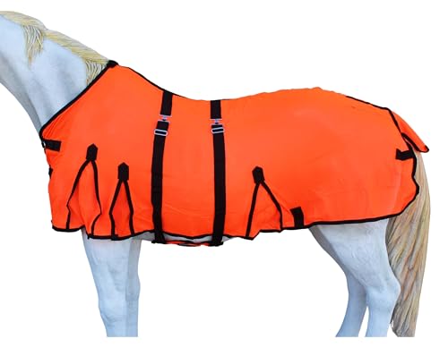 Image of 60 inch Horse Sheet Summer Spring Airflow Mesh Orange 73411