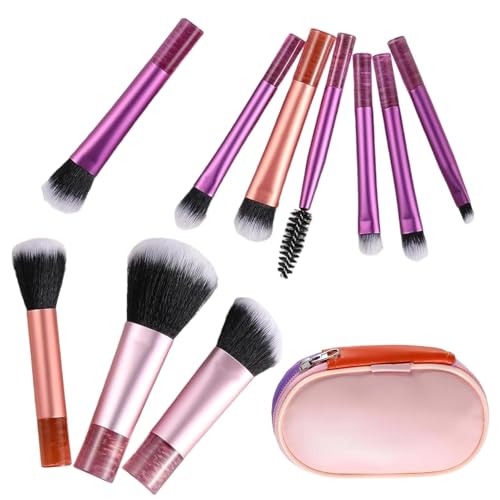 10-Piece Mini Travel Makeup Brush Set with for On-the-Go Beauty