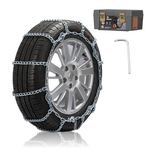 Snow Chains for Pickup Trucks, SUVs, Light Trucks, Heavy Duty Quick Fit & Easy Installation, Reusable Emergency CAM Tightener Tire Traction Chain, Set of 2 (HPC1142) by HILLCLYM - Used condition - US$28.13