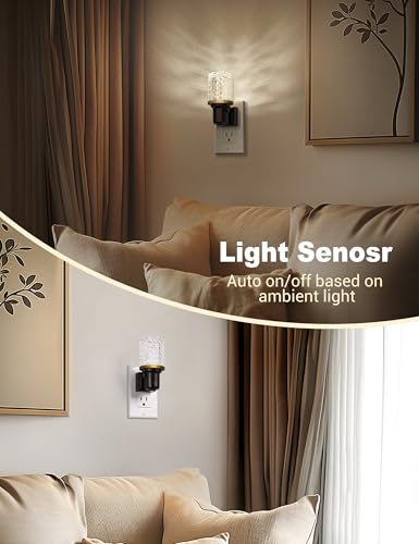 Image of JandCase LED Night Light, Dimmable Night Lights Plug into Wall, Modern Nightlight with Auto On Off Light Sensor, 5000K Daylight White Night Light 0-100LM Brightness for Bathroom Hallway Bedroom Decor
